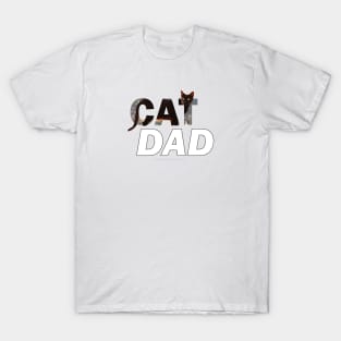 CAT DAD - black cat oil painting word art T-Shirt